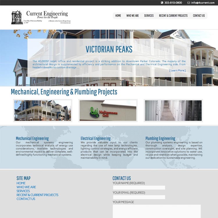 Current Engineering web design by kikaDESIGN
