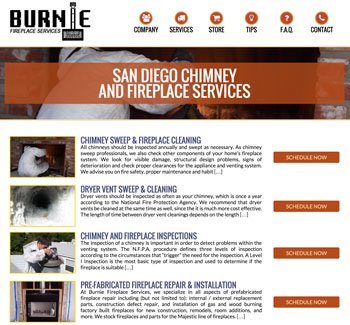 Burnie Fireplace Services web design by kikaDESIGN