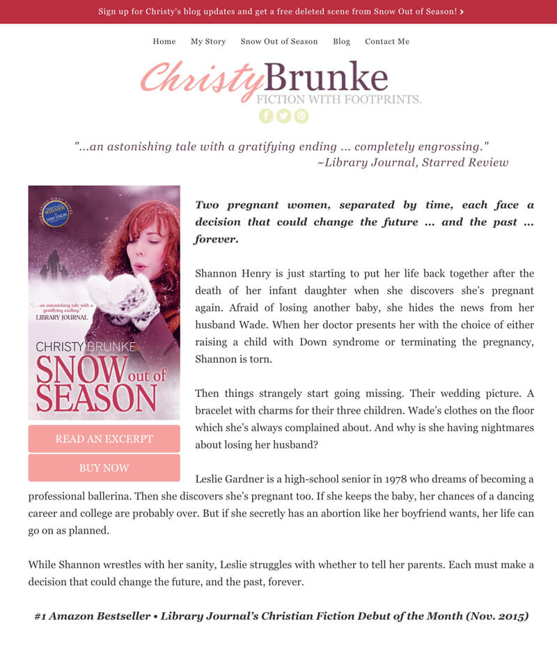 Christy Brunke web design by kikaDESIGN