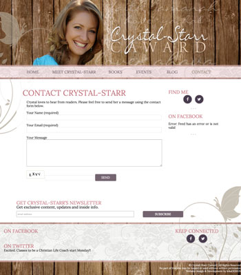Crystal Starr Caward web design by kikaDESIGN