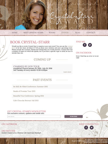 Crystal Starr Caward web design by kikaDESIGN