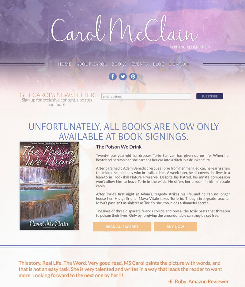 Carol McClain web design by kikaDESIGN