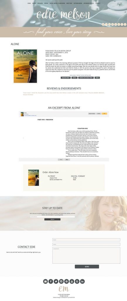 Edie Melson web design by kikaDESIGN