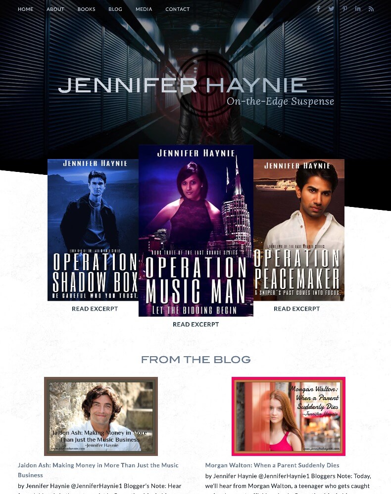 Jennifer Haynie web design by kikaDESIGN
