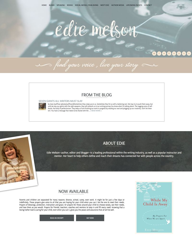 Edie Melson web design by kikaDESIGN
