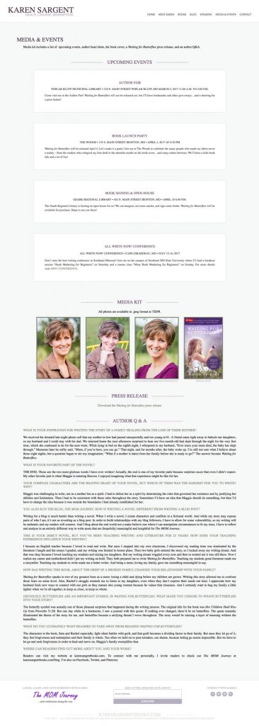 Karen Sargent web design by kikaDESIGN