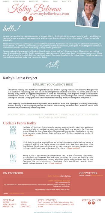 Kathy Beliveau web design by kikaDESIGN