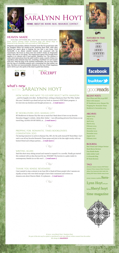 Saralynn Hoyt web design by kikaDESIGN