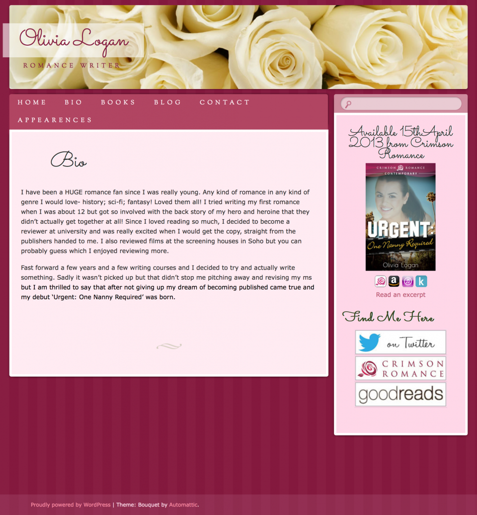 Olivia Logan web design by kikaDESIGN