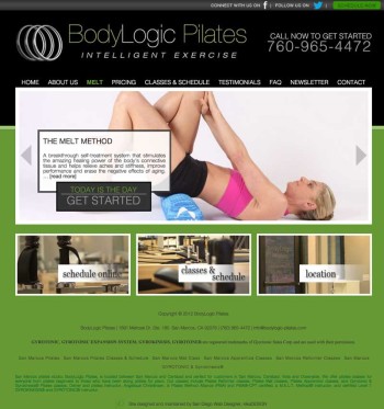 BodyLogic Pilates web design by kikaDESIGN