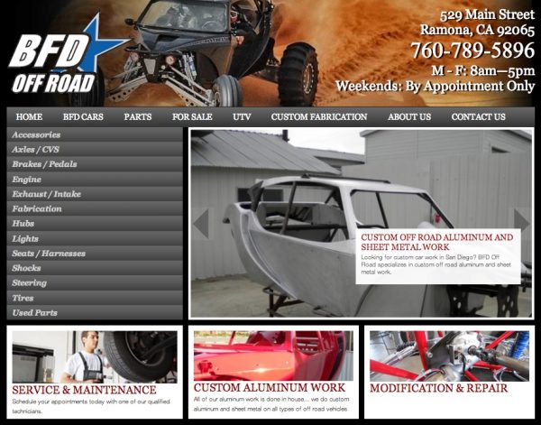 BFD Offroad web design by kikaDESIGN