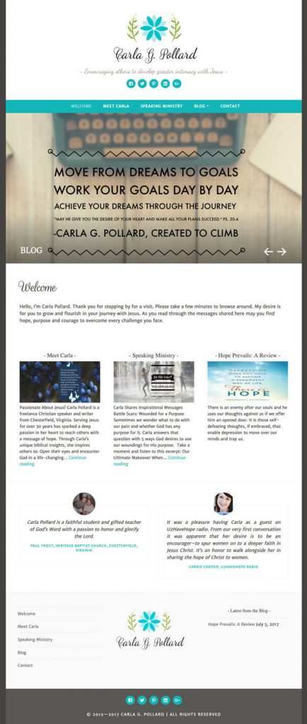 Carla G. Pollard web design by kikaDESIGN