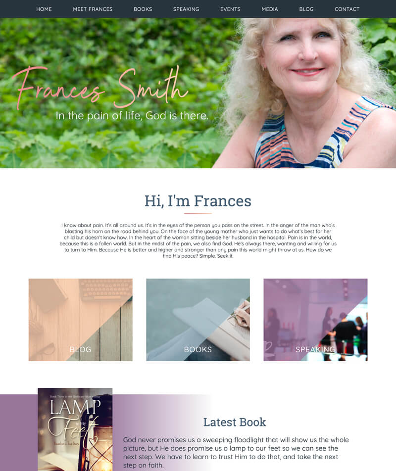 Frances Smith web design by kikaDESIGN