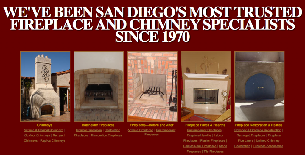 Authentic Fireplaces web design by kikaDESIGN
