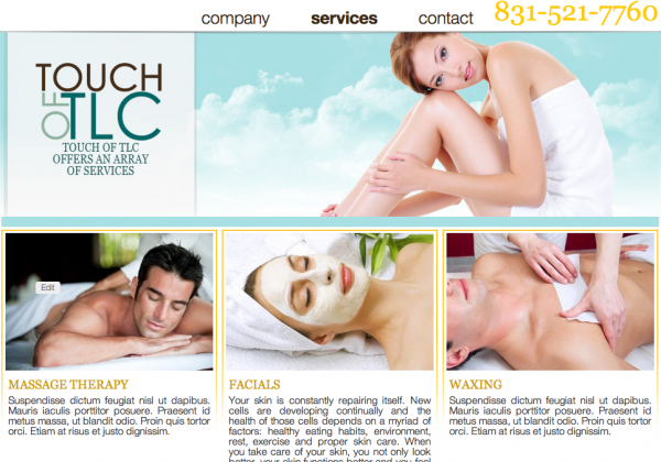 Touch of TLC web design by kikaDESIGN
